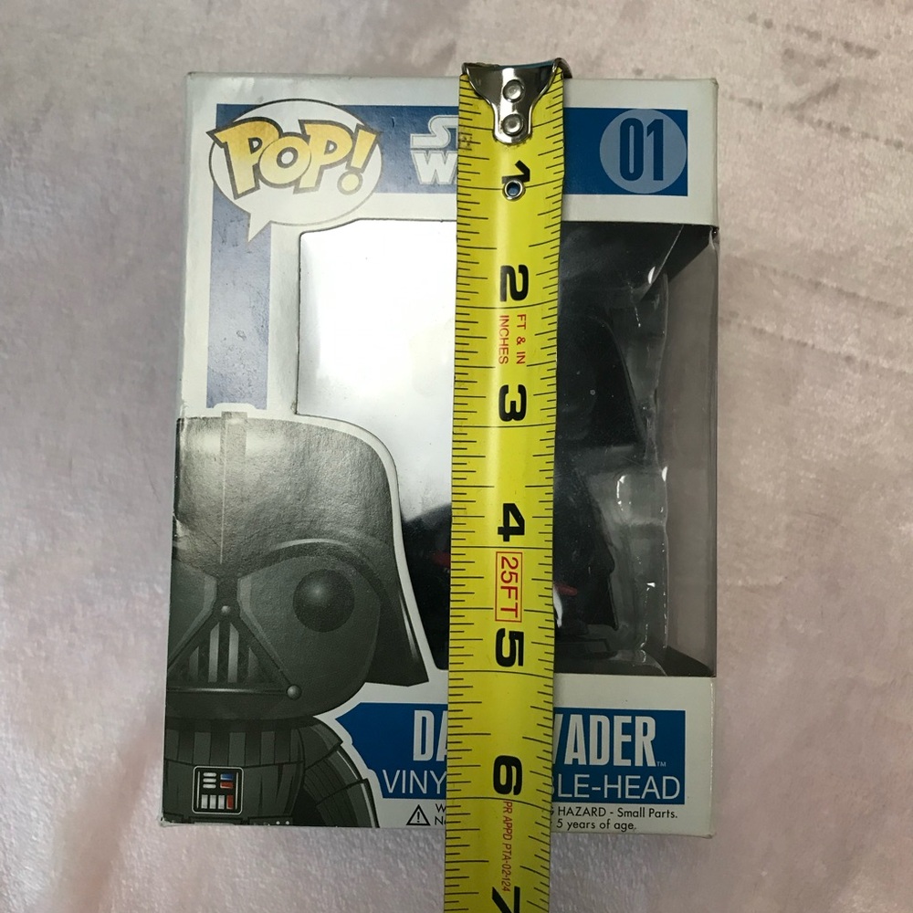 Funko Pop Star Wars Darth Vader #01 Vinyl Bobblehead Large Letter Font Blue Box - Picture 10 of 11
